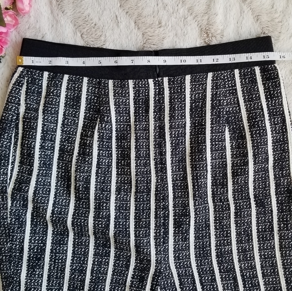 Ann Taylor‎ Petite Blue White Vertical Pin Stripe Skirt 10P - Picture 7 of 8